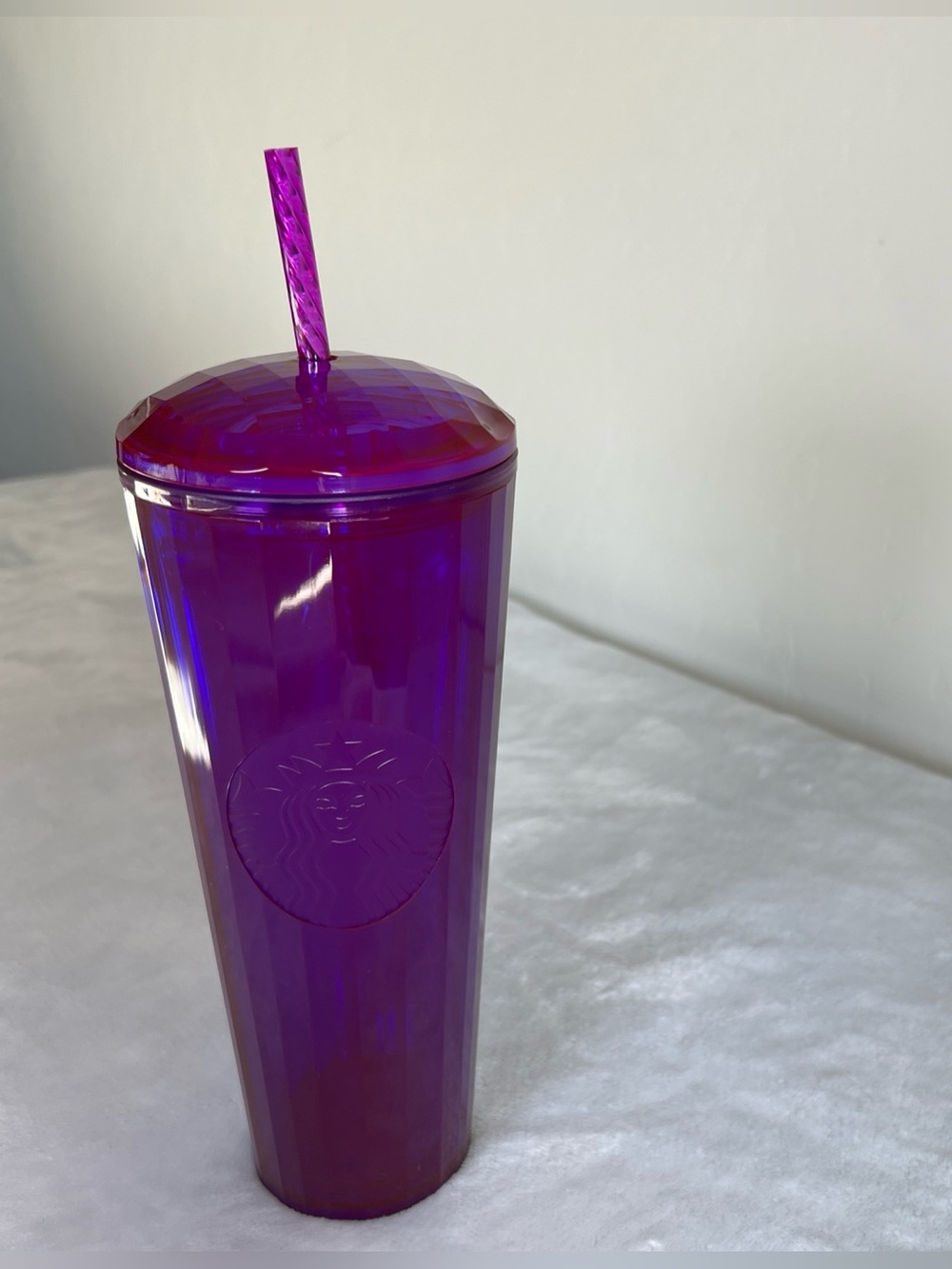 Starbucks Fall 2021 Purple Iridescent Dome Kaleidoscope Straw 24 oz